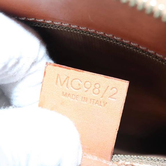 CELINE Macadam Canvas Hand Bag PVC Leather 2way Brown Gold Auth 102157 - Picture 12 of 16